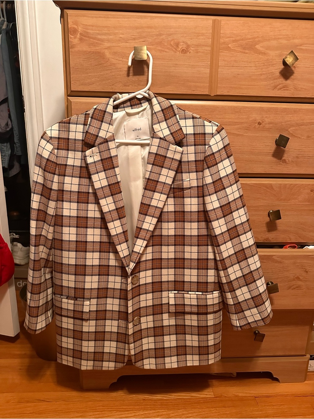 Wilfred Brown & White Plaid Men's Blazer